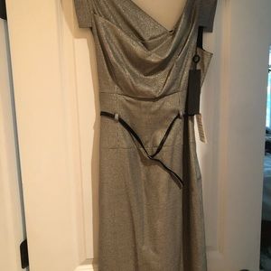 Black Halo Sparkle Houndstooth Dress